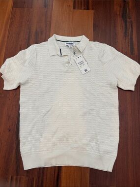 Threadbare Men's Short-Sleeve Polo in Cream